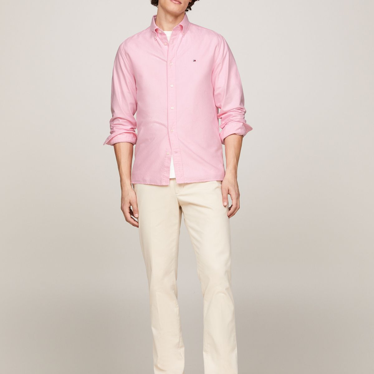 TOMMY HILFIGER - Camisa Oxford Heritage Regular Fit Rosado Tommy Hilfiger