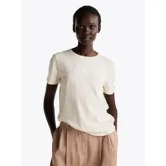 TOMMY HILFIGER - Polera Signature Con Logo Beige