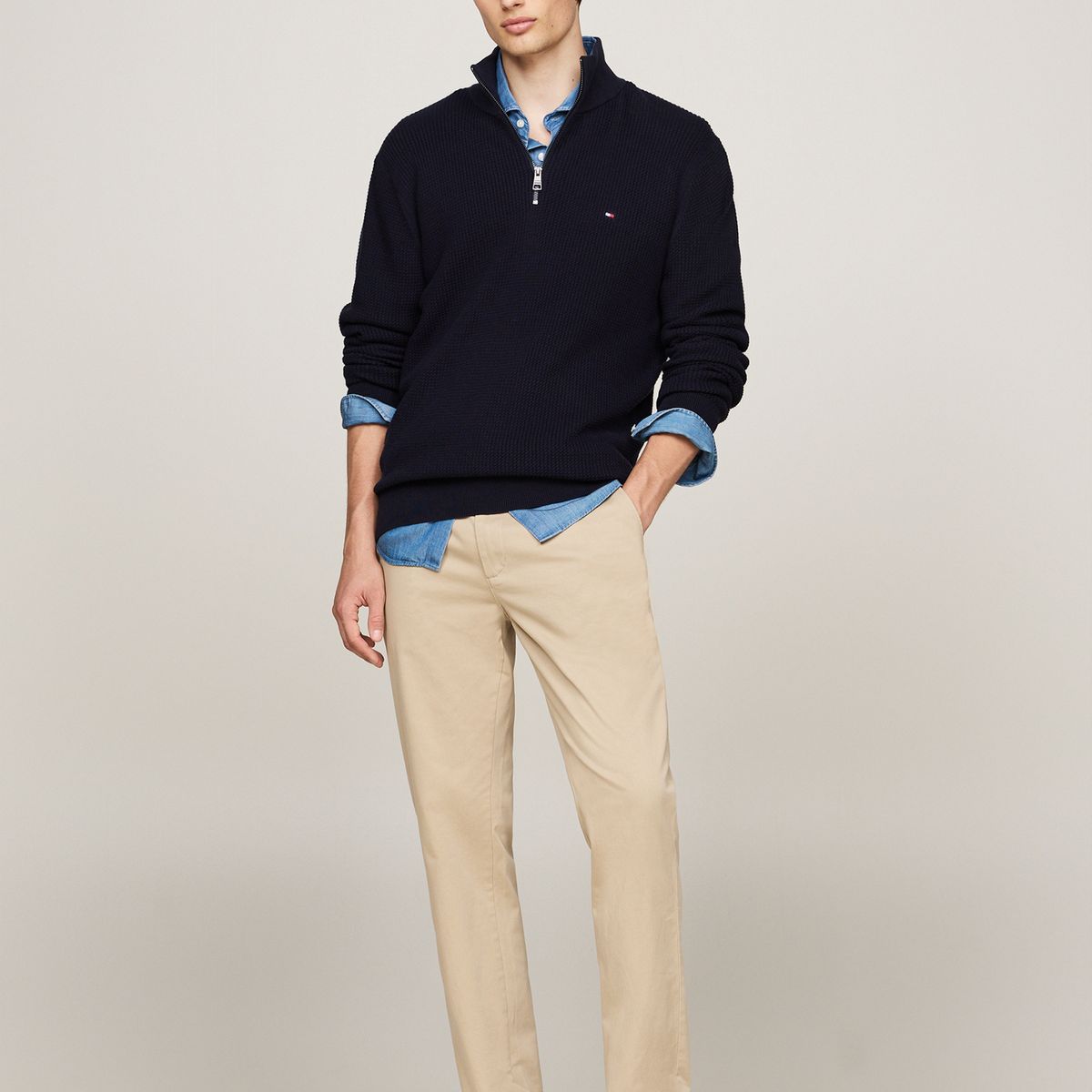 TOMMY HILFIGER - Pantalón Chino Denton Straight Fit Beige Tommy Hilfiger