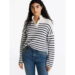 TOMMY HILFIGER - Sweater Gold Button Multicolor Tommy Hilfiger.