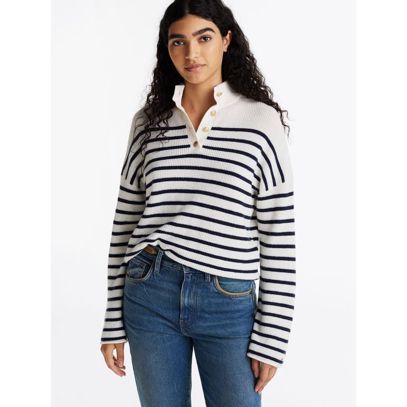 TOMMY HILFIGER - Sweater Gold Button Multicolor Tommy Hilfiger.