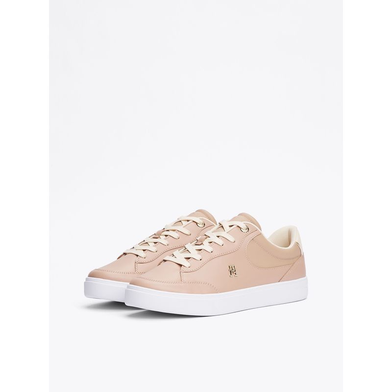 TOMMY HILFIGER - Zapatillas Essential Chic De Cuero Beige Tommy Hilfiger