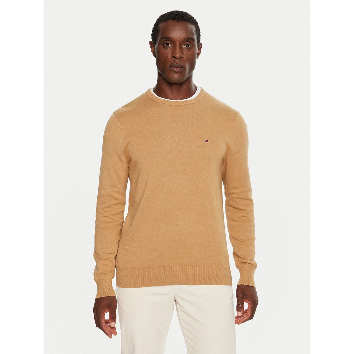 TOMMY HILFIGER - Sweater Básico Signature C-Neck Café Tommy Hilfiger