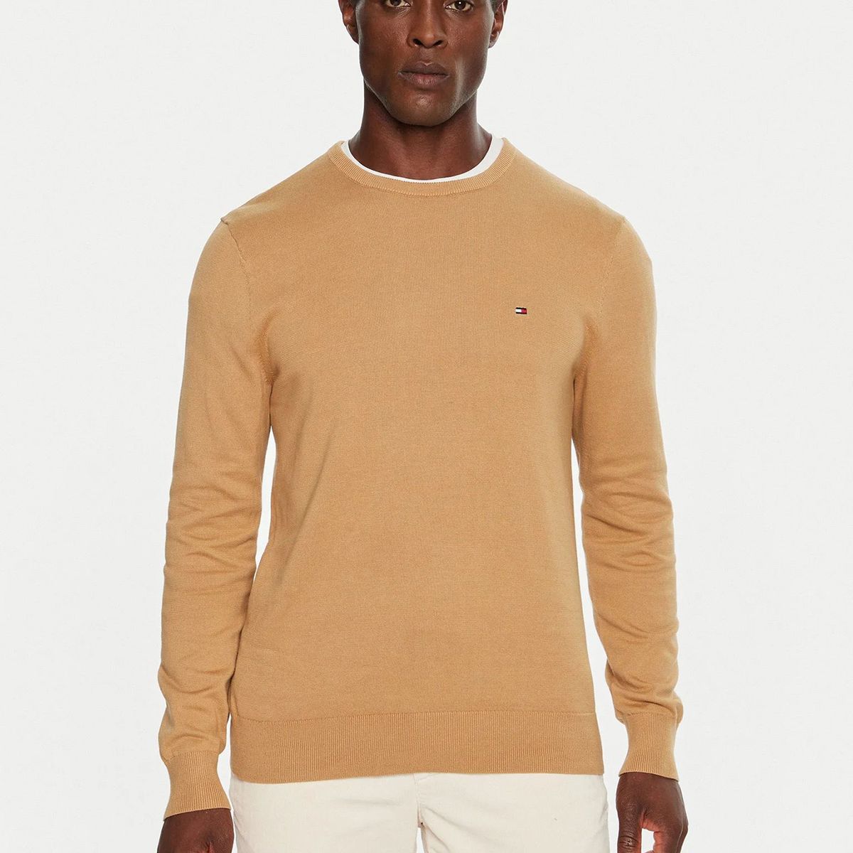 TOMMY HILFIGER - Sweater Básico Signature C-Neck Café Tommy Hilfiger