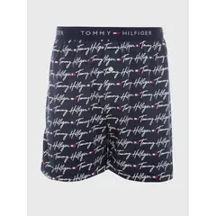 TOMMY HILFIGER - Boxer De Algodón Con Logo Azul