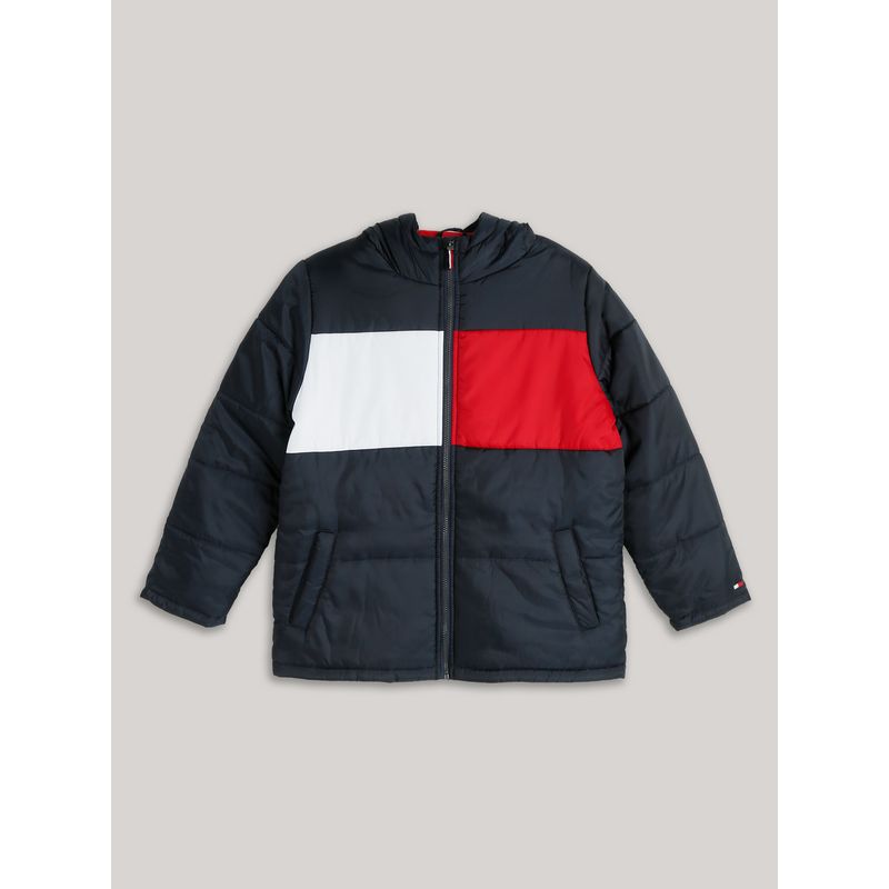 TOMMY HILFIGER - Parka Pieced Puffer Azul Tommy Hilfiger