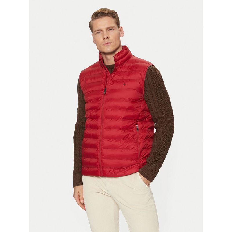 TOMMY HILFIGER - Parka Vest Plegable Repelente Al Agua Rojo Tommy Hilfiger