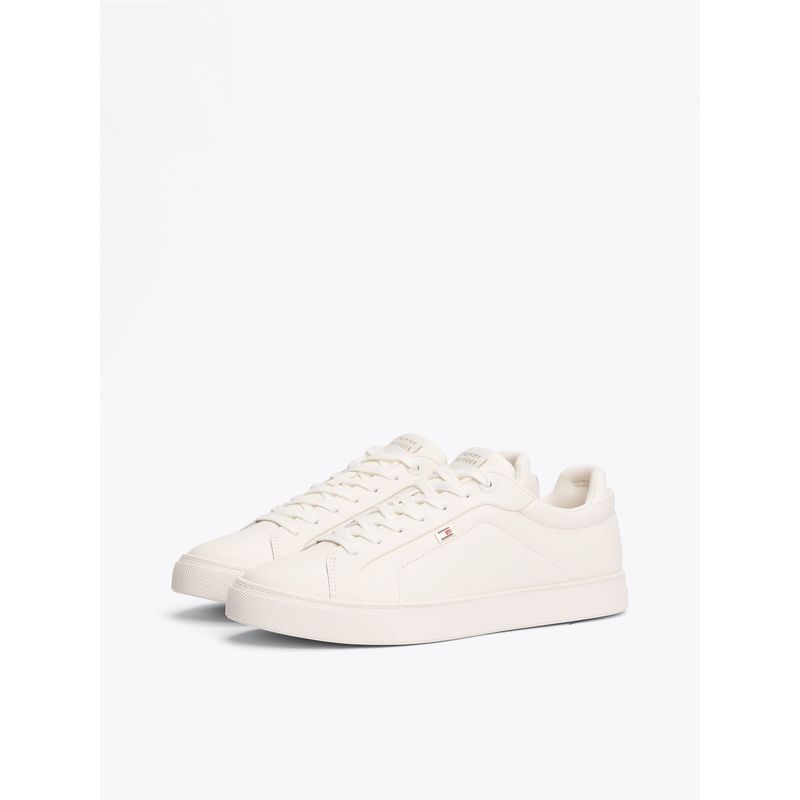 TOMMY HILFIGER - Zapatillas Icon Court Flag De Cuero Blanco Tommy Hilfiger