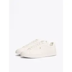 TOMMY HILFIGER - Zapatillas Icon Court Flag De Cuero Blanco