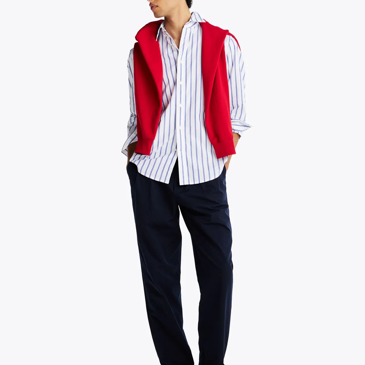 TOMMY HILFIGER - Zapatillas Essential De Cuero Azul Tommy Hilfiger