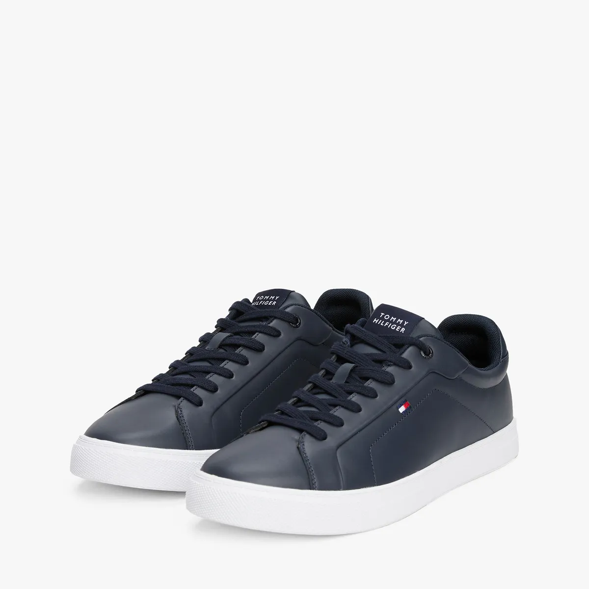 TOMMY HILFIGER - Zapatillas Essential De Cuero Azul Tommy Hilfiger