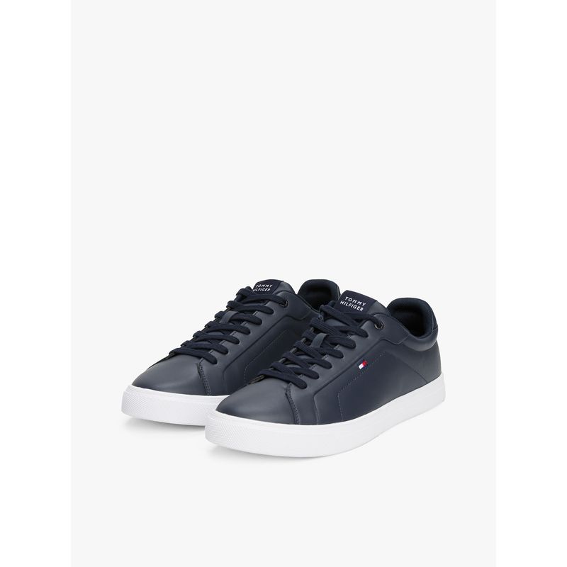 TOMMY HILFIGER - Zapatillas Essential De Cuero Azul Tommy Hilfiger