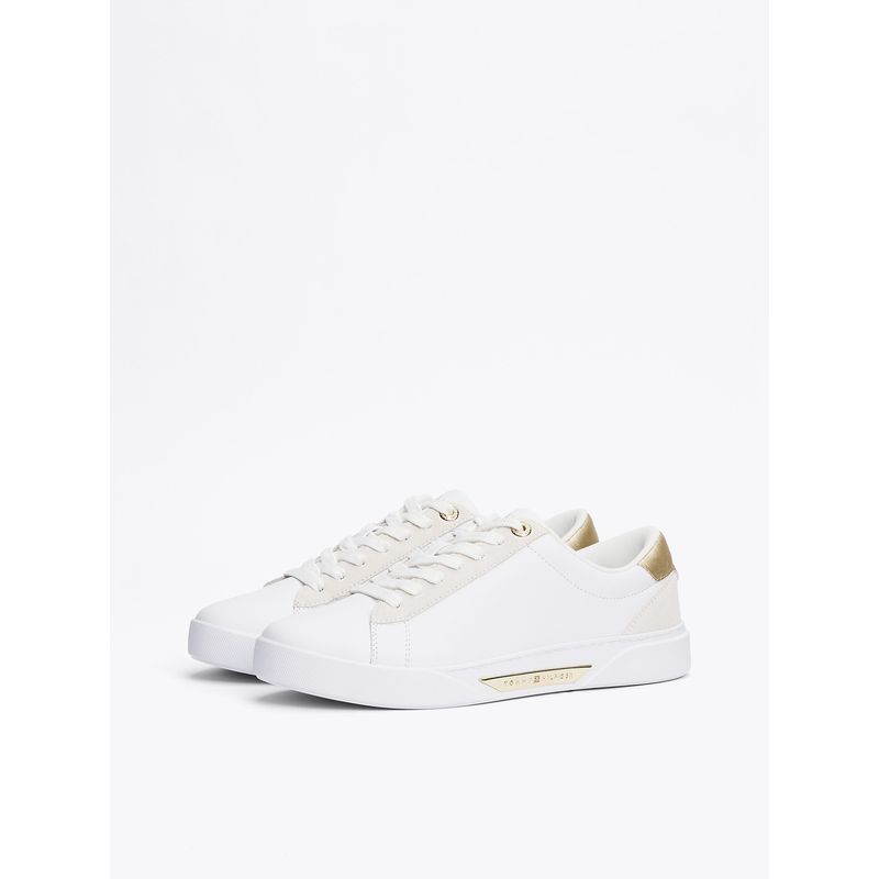 TOMMY HILFIGER - Zapatillas Chic Court De Cuero Blanco Tommy Hilfiger