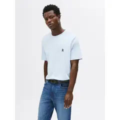 TOMMY HILFIGER - Polera Con Logo Monogram Celeste