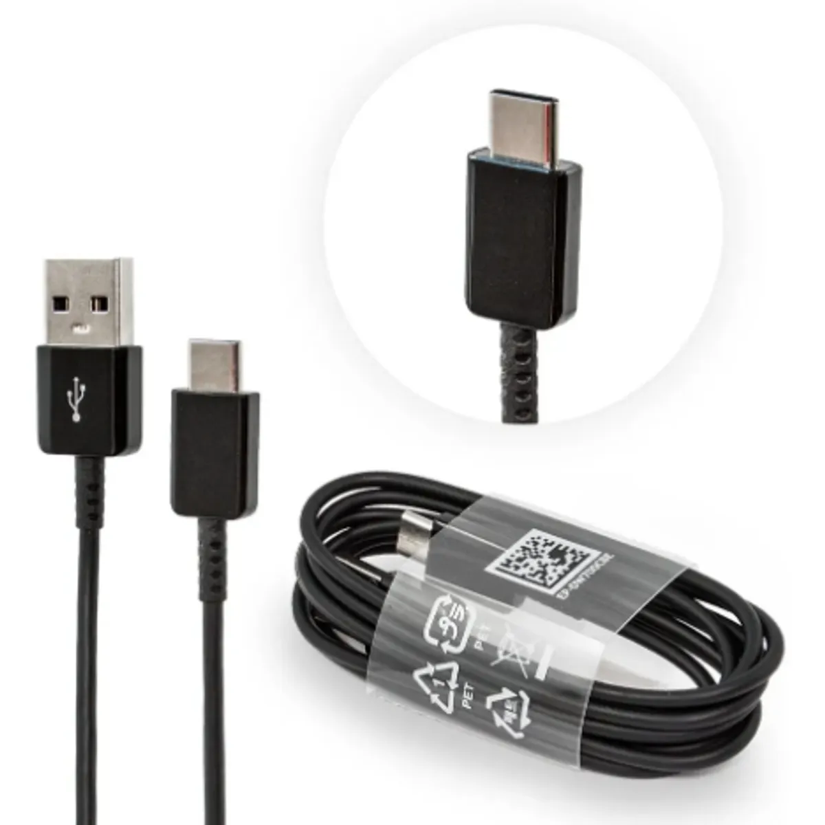 SAMSUNG - Cable Usb Negro Con Entrada Usb Salida Usb Tipo C