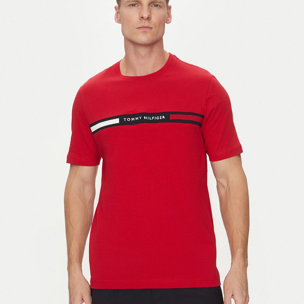 TOMMY HILFIGER - Polera Chest Insert Logo Rojo Tommy Hilfiger