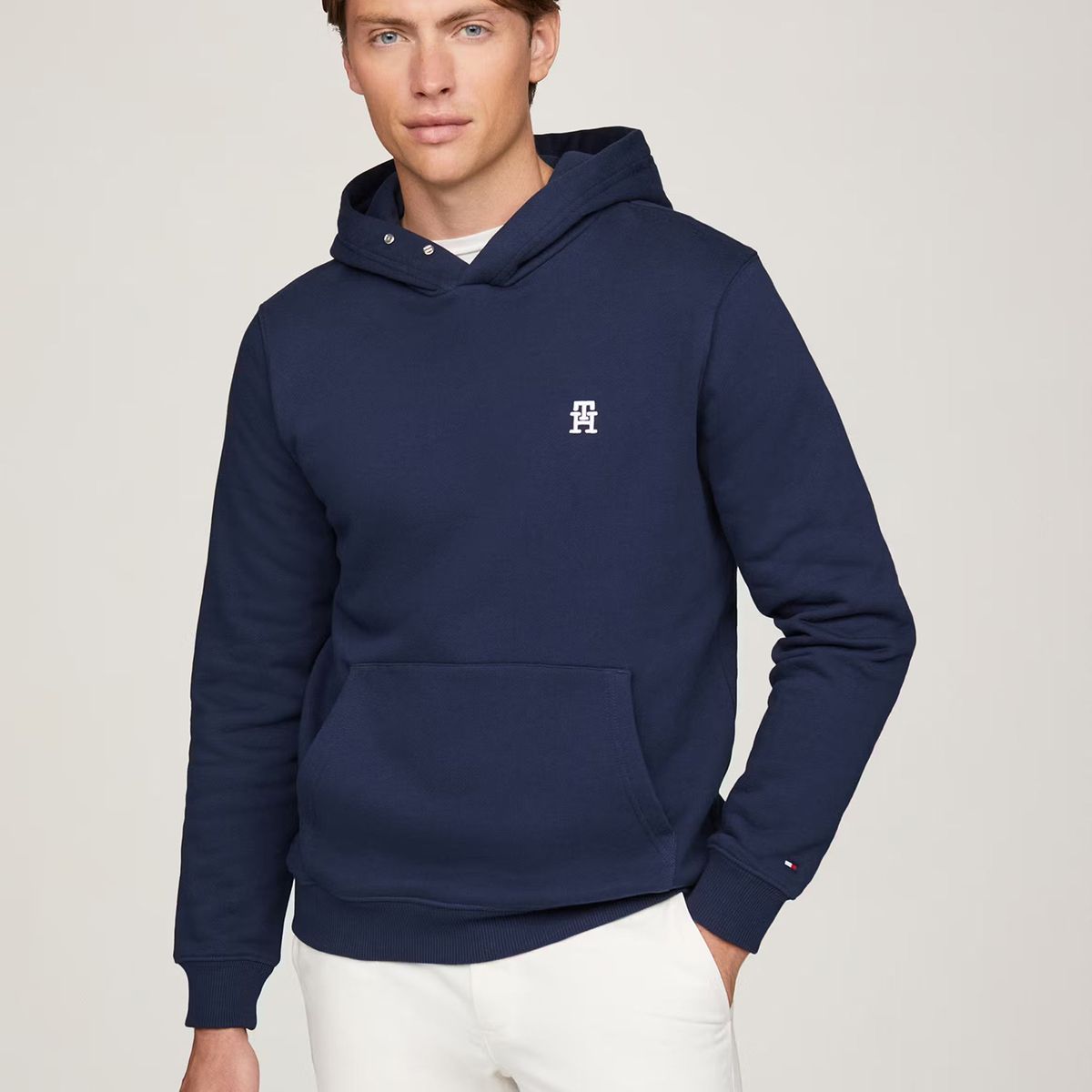 TOMMY HILFIGER - Polerón Hoodie Monograma Th Azul Tommy Hilfiger