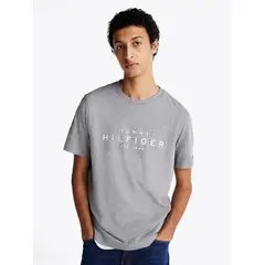 TOMMY HILFIGER - Polera Big Logo Regular Fit Gris