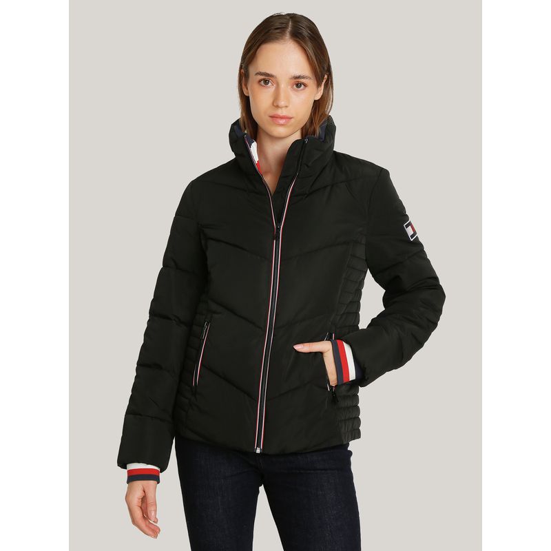 TOMMY HILFIGER - Parka Puffer acolchada/ logo Negro Tommy Hilfiger