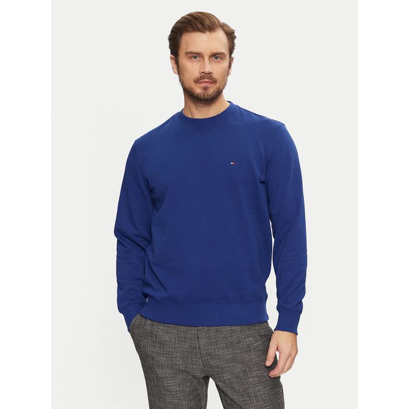TOMMY HILFIGER - Polerón Solid Con Cuello Redondo Azul Tommy Hilfiger