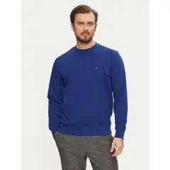 TOMMY HILFIGER - Polerón Solid Con Cuello Redondo Azul