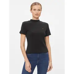 TOMMY HILFIGER - Polera Cropped Slim Fit Negro