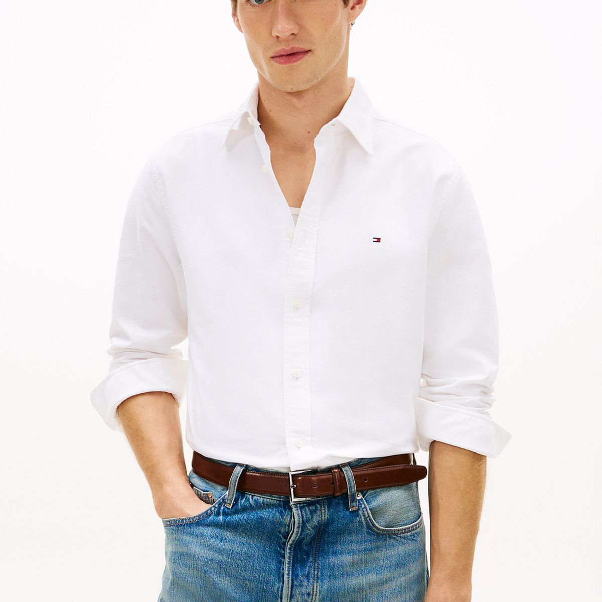 TOMMY HILFIGER - Camisa Oxford Heritage Regular Fit Blanco Tommy Hilfiger