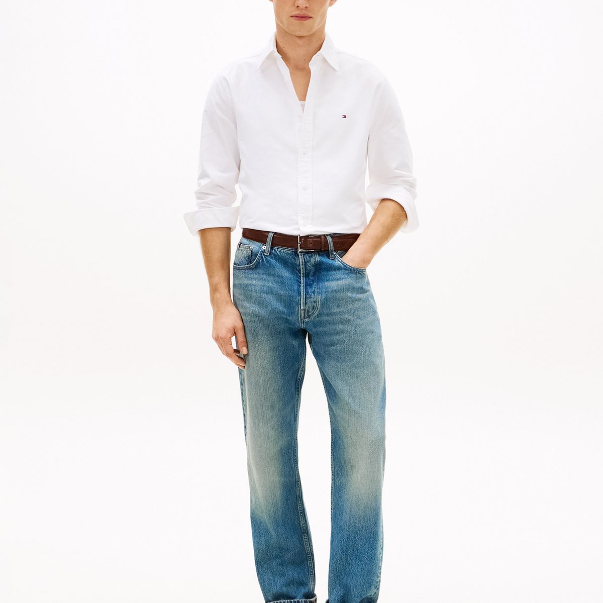 TOMMY HILFIGER - Camisa Oxford Heritage Regular Fit Blanco Tommy Hilfiger