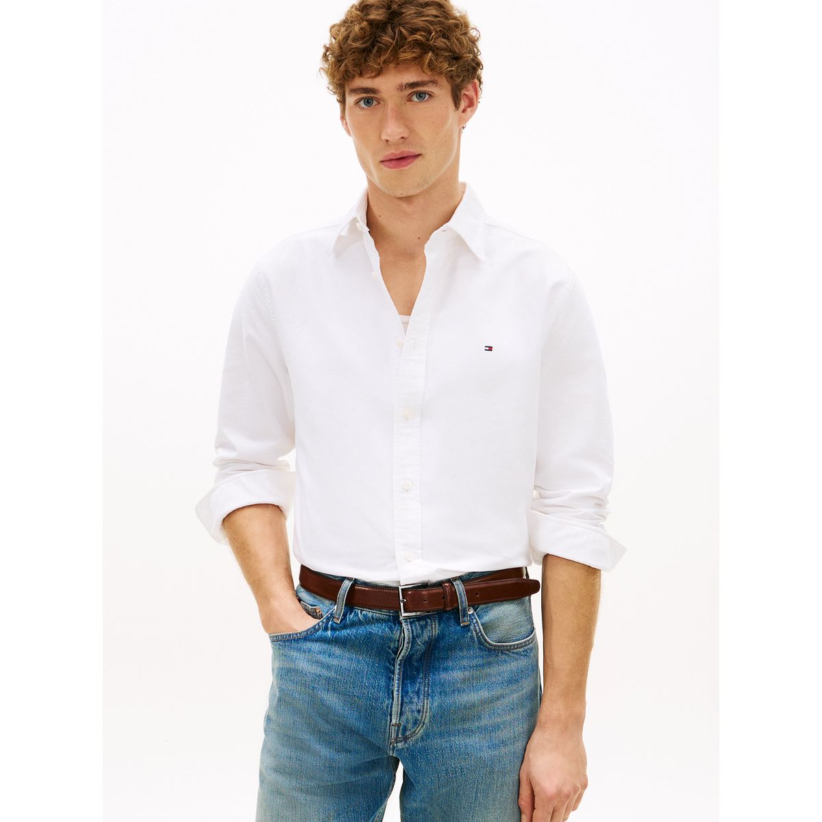 TOMMY HILFIGER - Camisa Oxford Heritage Regular Fit Blanco Tommy Hilfiger