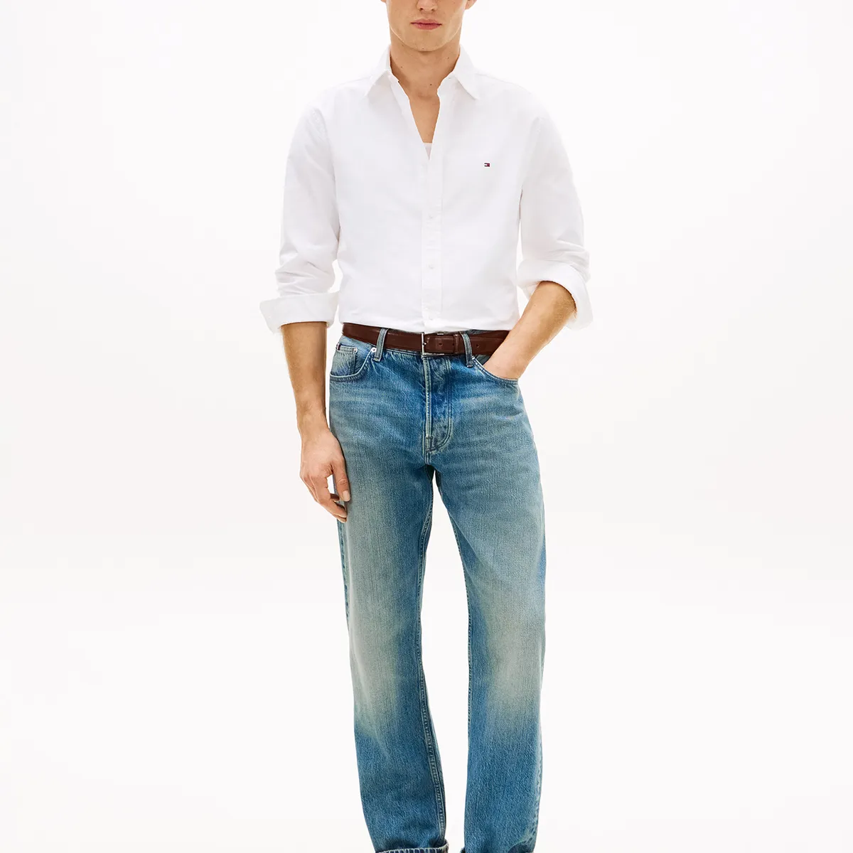 TOMMY HILFIGER - Camisa Oxford Heritage Regular Fit Blanco Tommy Hilfiger