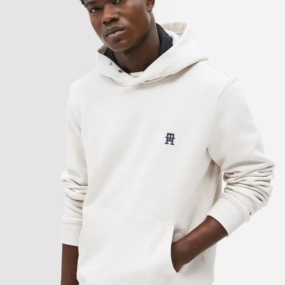 TOMMY HILFIGER - Polerón Hoodie Monograma Th Beige Tommy Hilfiger