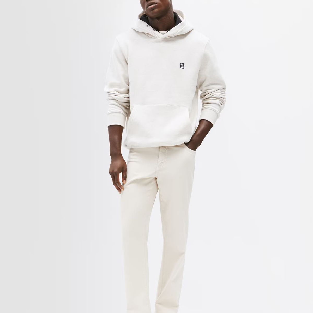 TOMMY HILFIGER - Polerón Hoodie Monograma Th Beige Tommy Hilfiger