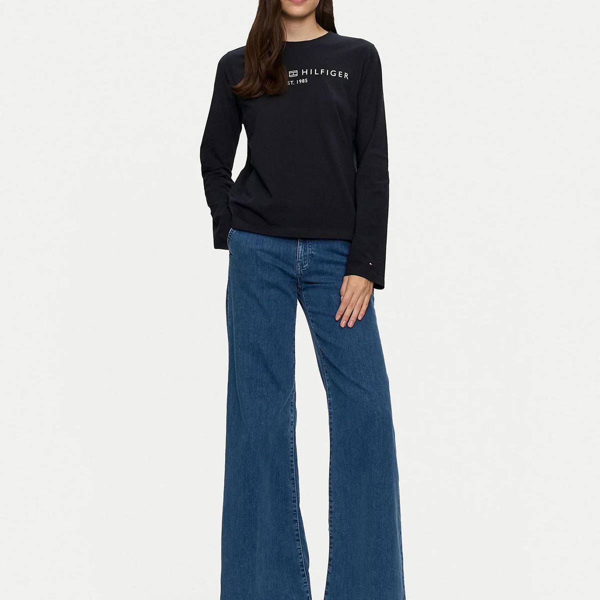 TOMMY HILFIGER - Polera Con Logo Corporate Solid Azul Tommy Hilfiger