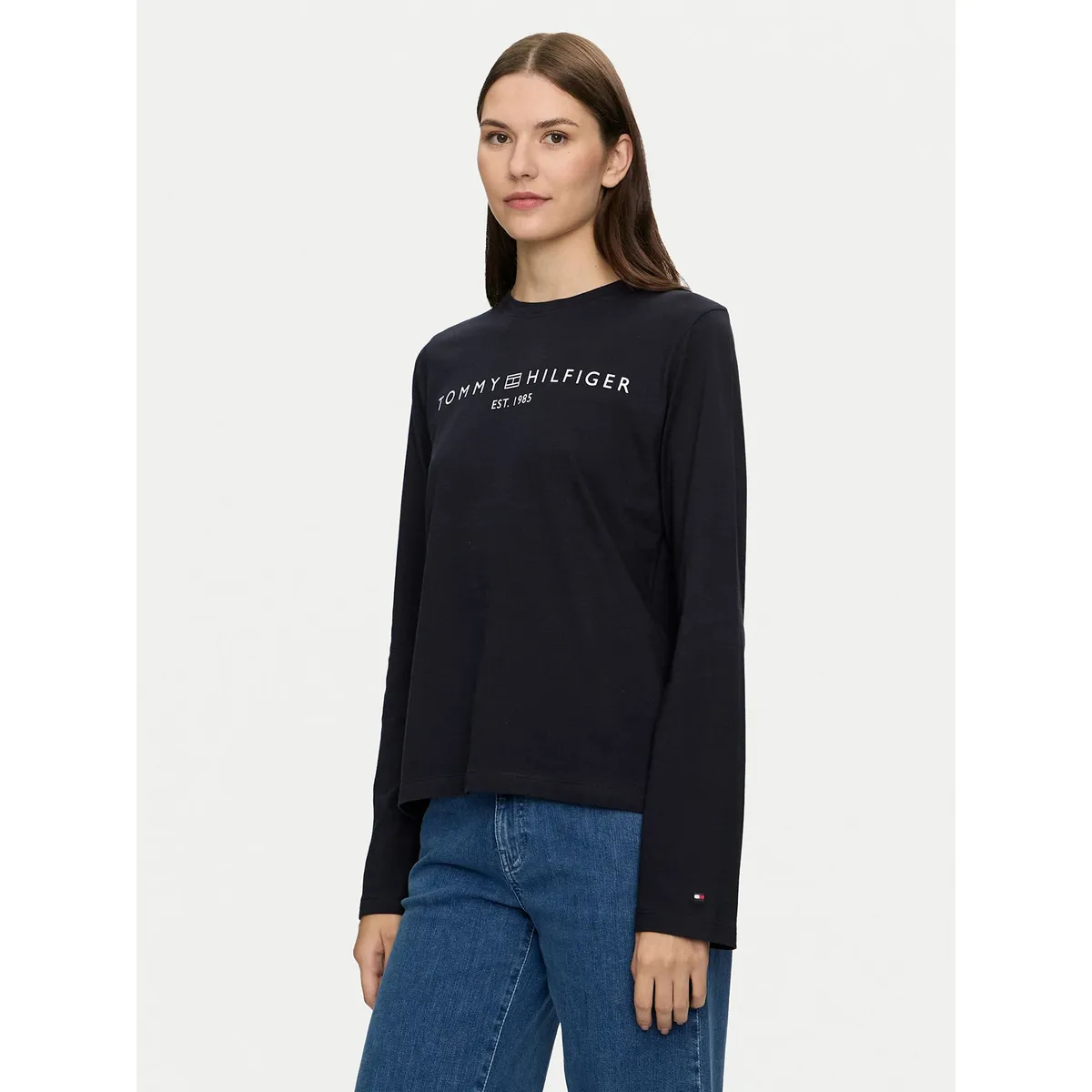 TOMMY HILFIGER - Polera Con Logo Corporate Solid Azul Tommy Hilfiger