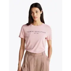 TOMMY HILFIGER - Polera Signature Con Logo Rosado