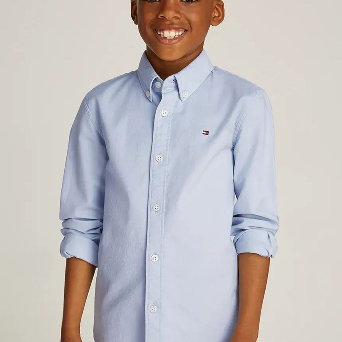 TOMMY HILFIGER - Camisa Essential De Corte Regular Celeste Tommy Hilfiger