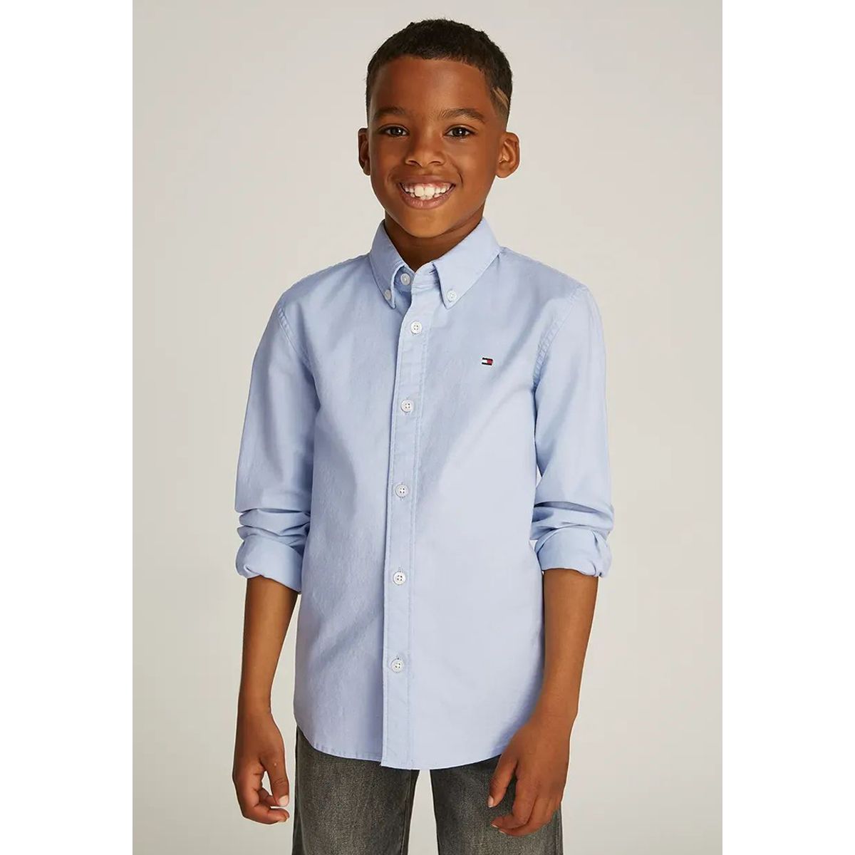 TOMMY HILFIGER - Camisa Essential De Corte Regular Celeste Tommy Hilfiger