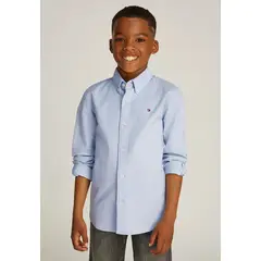 TOMMY HILFIGER - Camisa Essential De Corte Regular Celeste
