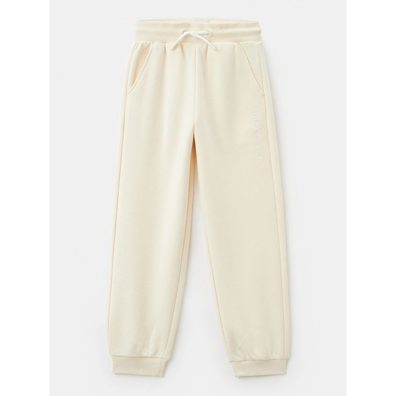 TOMMY HILFIGER - Joggers De Niña Relaxed Con Logo Beige Tommy Hilfiger