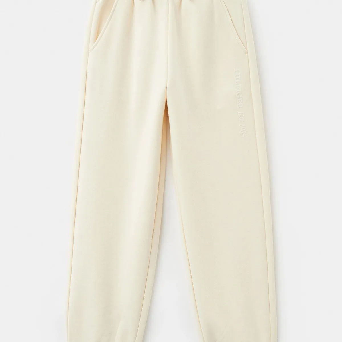 TOMMY HILFIGER - Joggers De Niña Relaxed Con Logo Beige Tommy Hilfiger