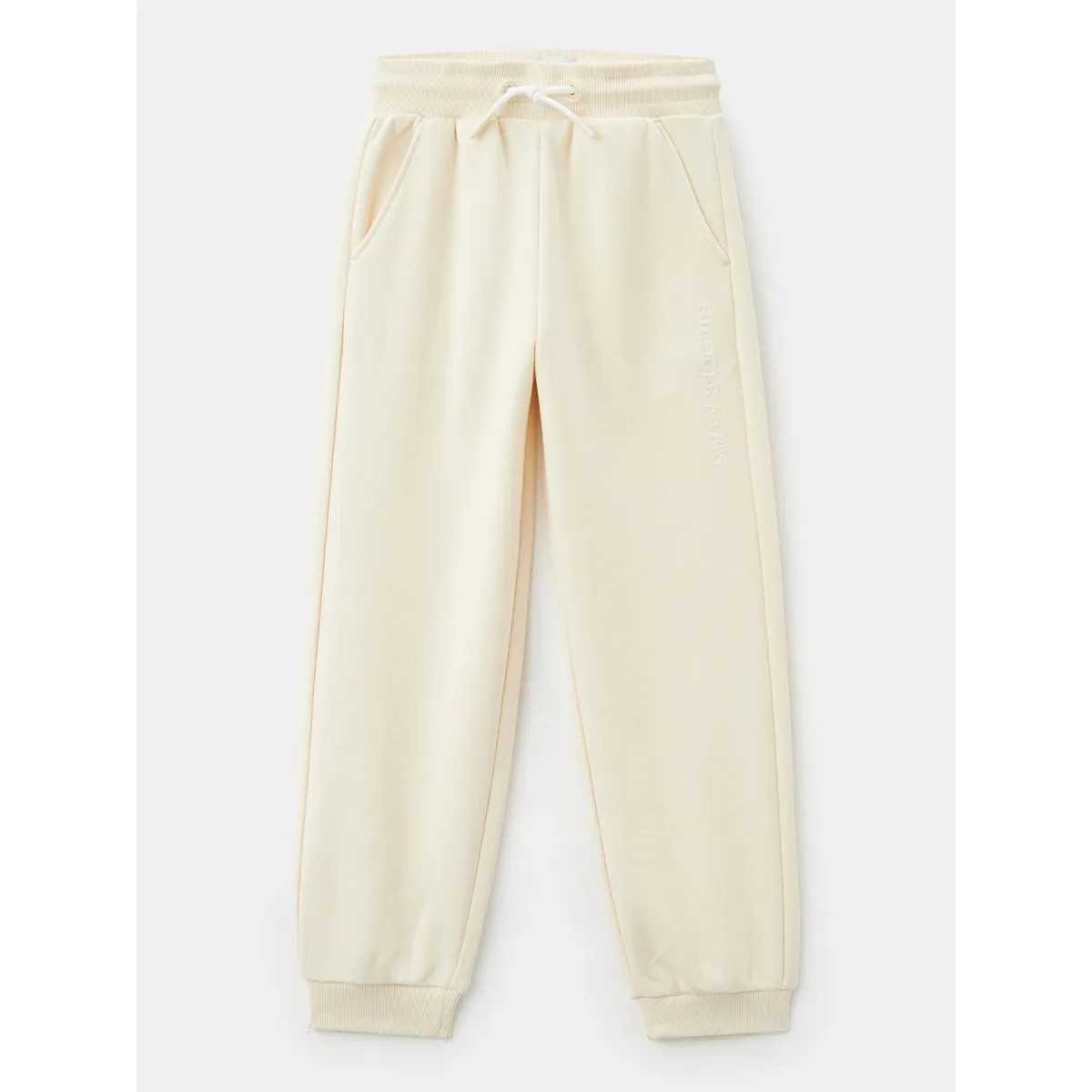 TOMMY HILFIGER - Joggers De Niña Relaxed Con Logo Beige Tommy Hilfiger
