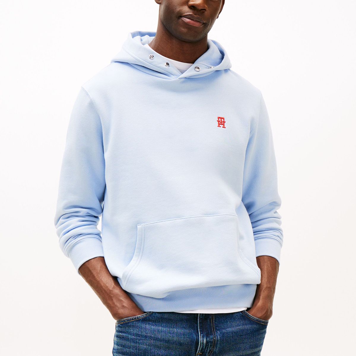 TOMMY HILFIGER - Polerón Hoodie Monograma Th Celeste Tommy Hilfiger