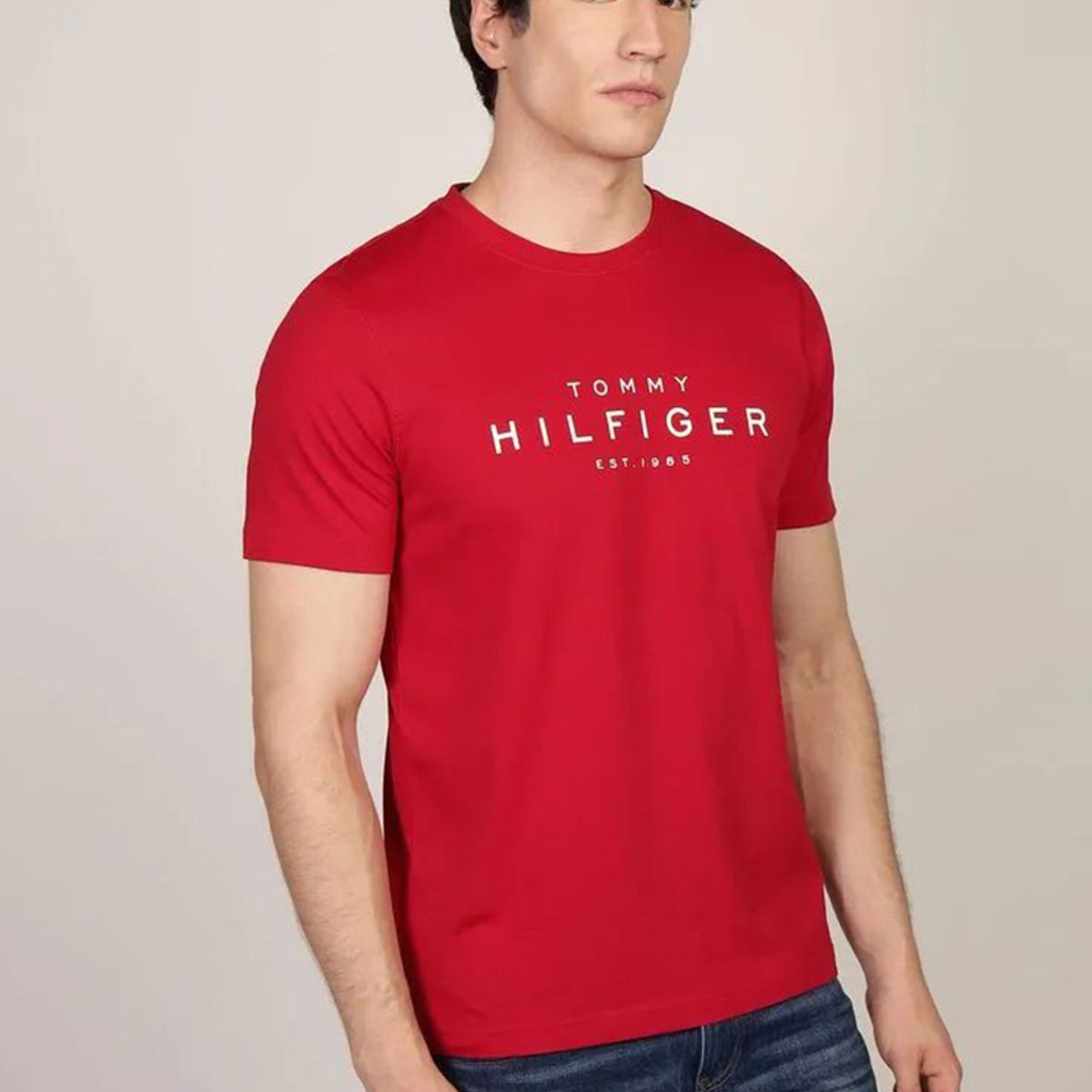 TOMMY HILFIGER - Polera Big Logo Regular Fit Rojo Tommy Hilfiger