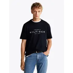 TOMMY HILFIGER - Polera Big Logo Regular Fit Azul