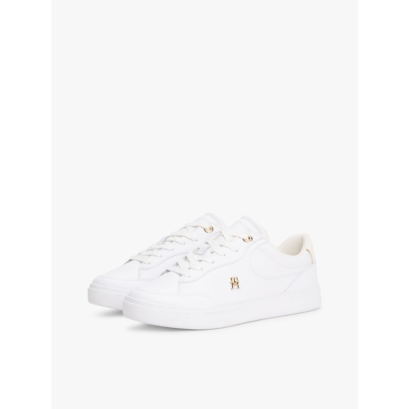 TOMMY HILFIGER - Zapatillas Essential Chic De Cuero Blanco Tommy Hilfiger