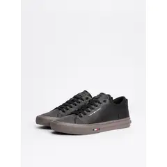 TOMMY HILFIGER - Zapatillas Vulcanizadas Street De Cuero Negro