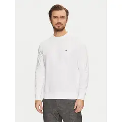 TOMMY HILFIGER - Polerón Solid Con Cuello Redondo Blanco
