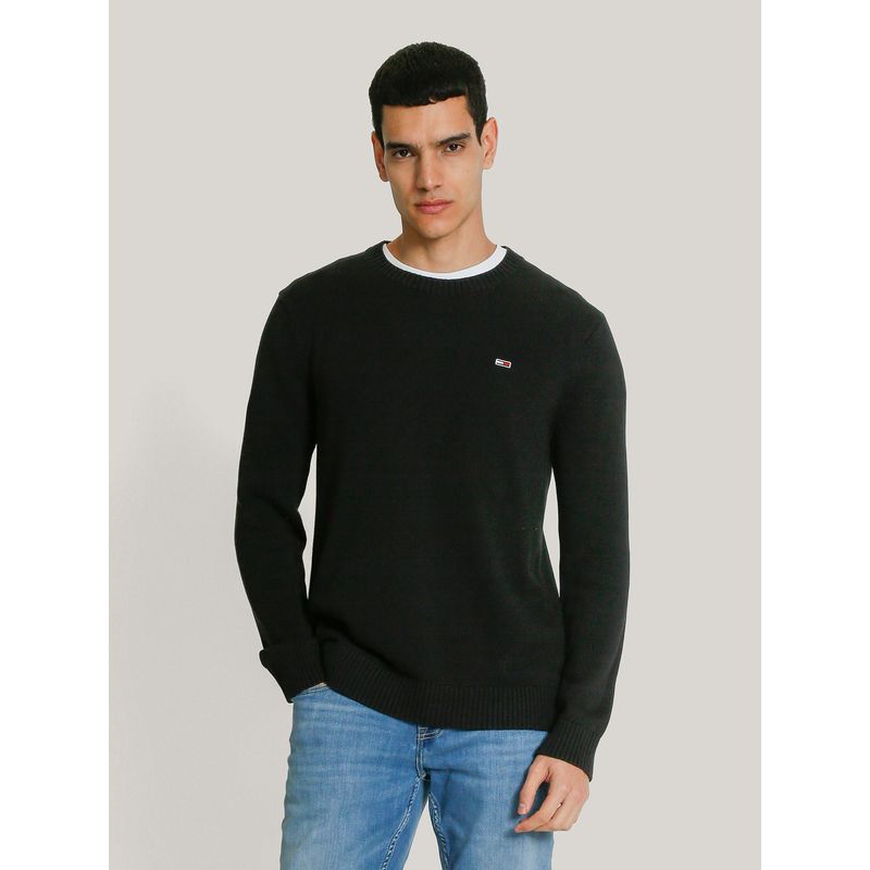 TOMMY HILFIGER - Sweater Essential Slim Fit Negro Tommy Jeans