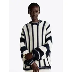 TOMMY HILFIGER - Sweater De Rayas Mixtas Con Cachemira Multicolor