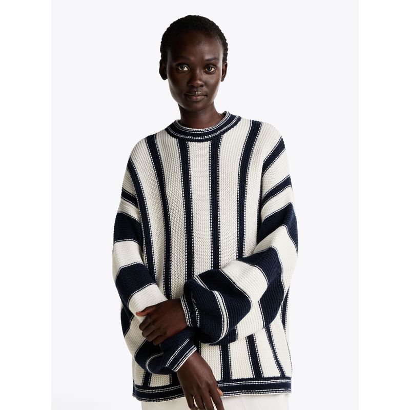 TOMMY HILFIGER - Sweater De Rayas Mixtas Con Cachemira Multicolor Tommy Hilfiger.